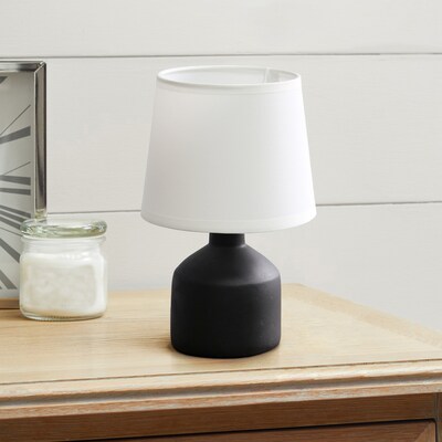 Simple Designs Mini Bocksbeutal Concrete Table Lamp, Black (LT2080-BLK)