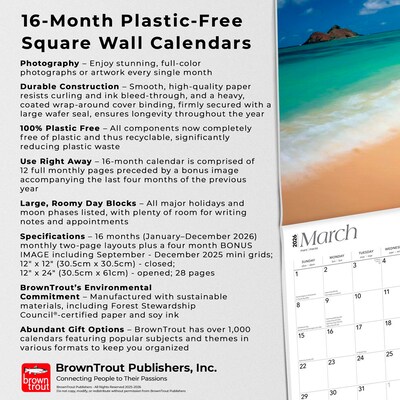 2026 BrownTrout Hawaii Wild & Scenic 12" x 12" Monthly Wall Calendar (9798330703609)