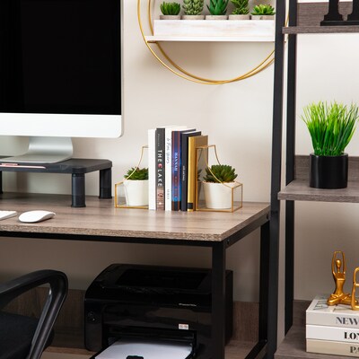 Mind Reader Metal Terrarium Bookends, 6.25, Gold (GLBOOK2-GLD)