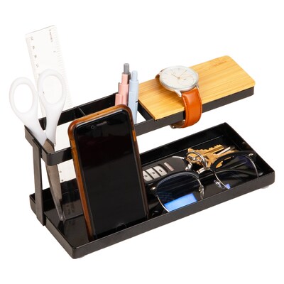 Mind Reader Metal Desk Organizer, Black (CATCHTRAY-BLK)