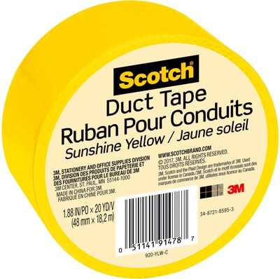 Scotch Duct Tape, 1.88" x 20 yds., Yellow (920-YLW-C)