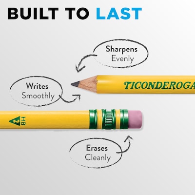 Ticonderoga Wooden Pencil, 0.7mm, #2 Soft Lead, 8/Pack (13852)