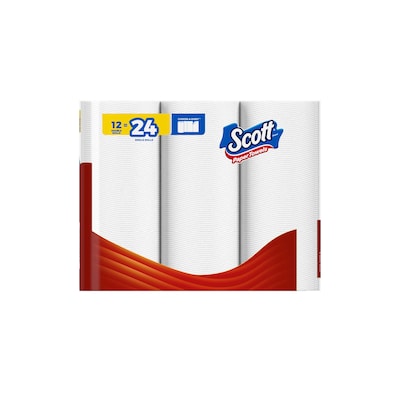 Scott Choose-A-Sheet Kitchen Roll Paper Towels, 1-ply, 102 Sheets/Roll, 12 Rolls/Pack (38869/55416)
