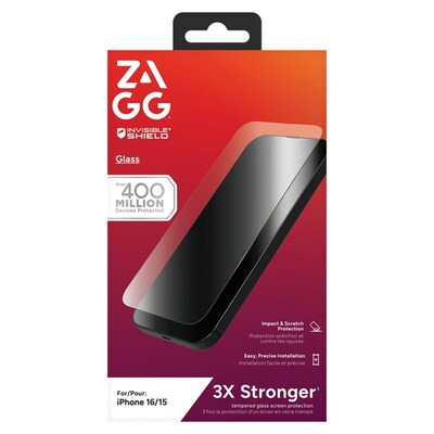 Zagg invisibleShield Anti-Glare Tempered Glass Screen Protector for iPhone 15/16 (200114946)