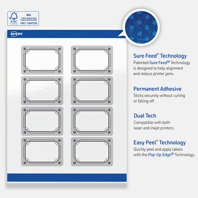Avery Rectangle Multipurpose Labels, 2" x 3", White, 80/Pack (19479370607)