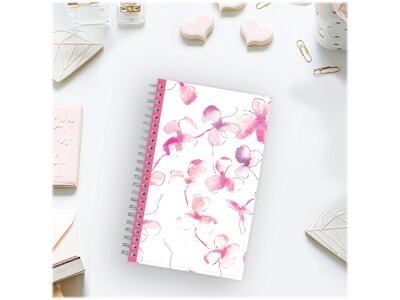 2023 Blue Sky Orchid 5" x 8" Weekly & Monthly Planner, White/Pink (137270-23)