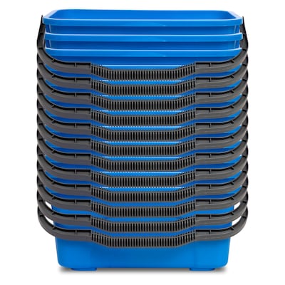 Gritt Commercial Plastic Squeegee Bucket, 3-Gallon, Blue, 12/Carton (GRI183)
