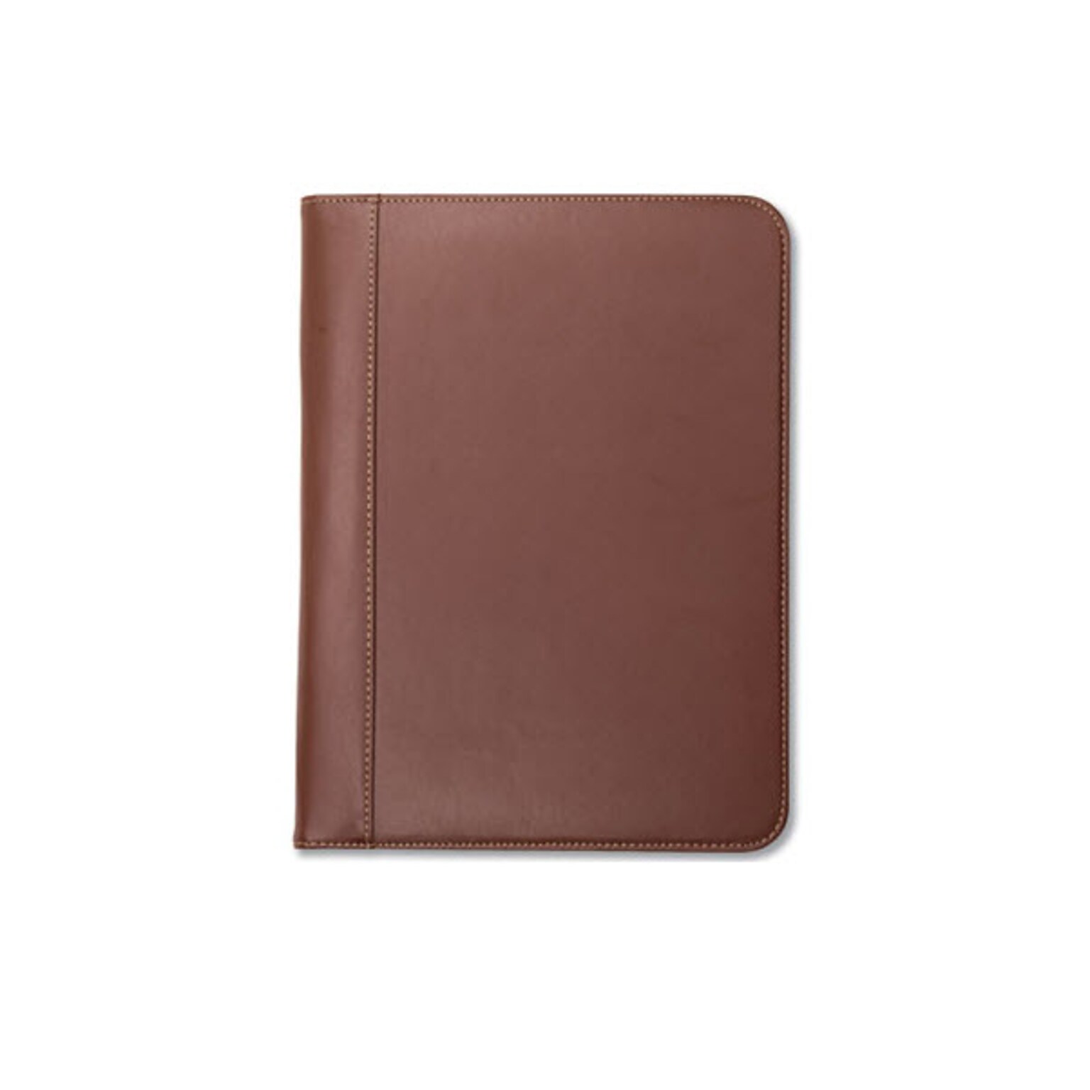 Samsill Contrast Stitch Padfolio, Leather, Tan (SAM71716)