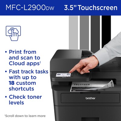 Brother MFC-L2900DW Refurbished Wireless,  Black & White, All-in-One Laser Printer, Refresh Subscrip