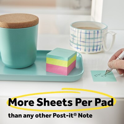 Post-it Cube Sticky Notes, 3" x 3", Sunburst Collection, 400 Sheets/Cube (2027-SUN)