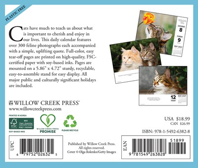 2027 Willow Creek What Cats Teach Us 5.4 x 6.2 Day-to-Day Calendar (63828)