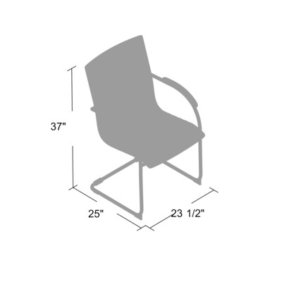 Boss Office Products Chrome Frame, Grey Vinyl Side Chair, 2 Pack (B9536GY2)