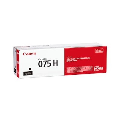 Canon 075 Black High Yield Toner Cartridge, Prints Up to 2,500 Pages (6369C001)