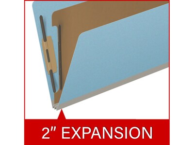 Medical Arts Press Pressboard Classification Folder, 1 Divider, 2" Expansion, Legal Size, Blue, 10/Box (DV-T52-14-3BLU)