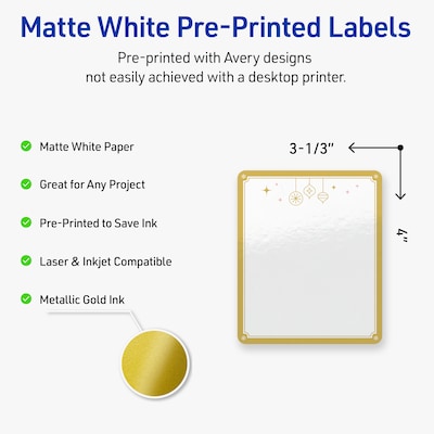 Avery Rectangle Multipurpose Labels, 4 x 3-1/3, White, 40/Pack (19479370531)