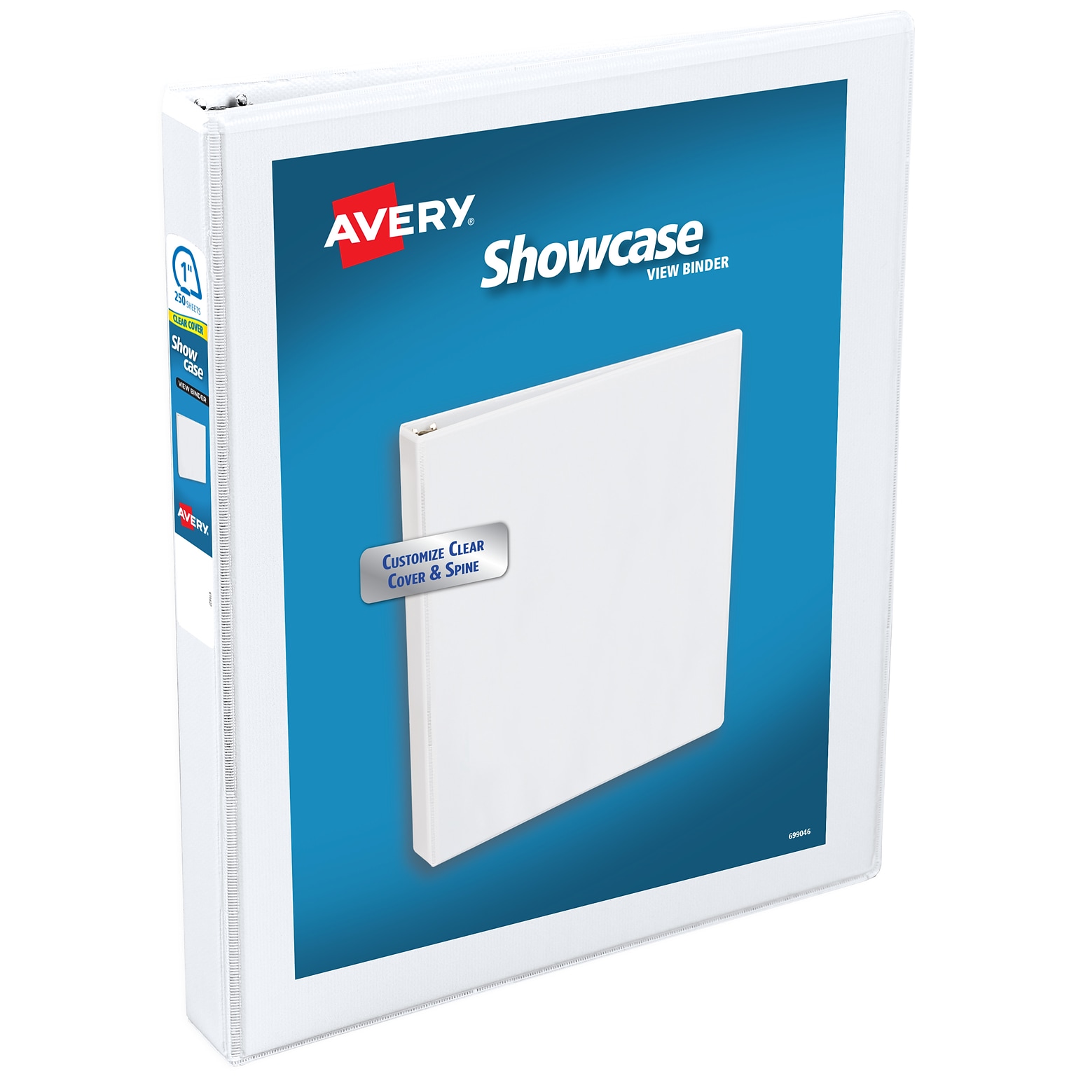 Avery Showcase 1 3-Ring View Binders, Slant Ring, White (19601)