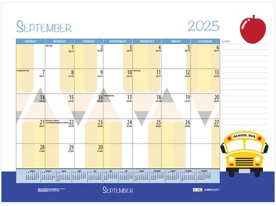 2025-2026 House of Doolittle Seasonal/Holiday 22" x 17" Academic Monthly Desk Pad Calendar (1395-26)
