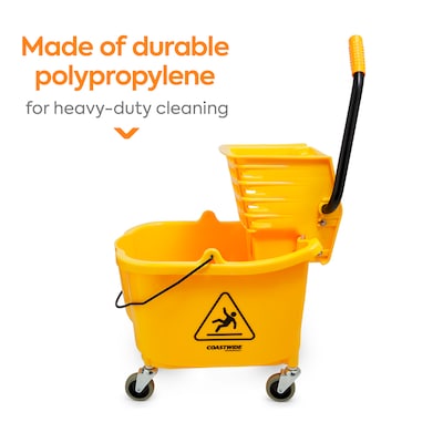 Coastwide Professional Bucket & Side-Press Wringer, 35 Qt., Yellow/Black