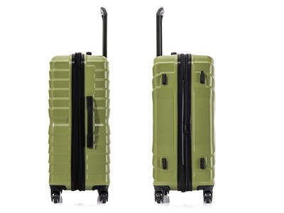 InUSA Aurum 27.98" Hardside Suitcase, 4-Wheeled Spinner, Green (IUAUR00M-GRN)