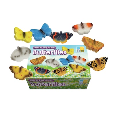 Yellow Door Sensory Butterfly Play Stones, Multicolored, 8 Pieces/Set (YUS1220)