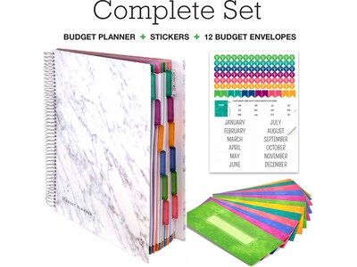 Global Printed Products 8.5 x 11 Budget Planner & Monthly Bill Organizer, Paperboard Cover, Gray/W