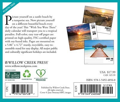 2025 Willow Creek Ah, The Beach! 6.2 x 5.4 Day-to-Day Calendar (40560)