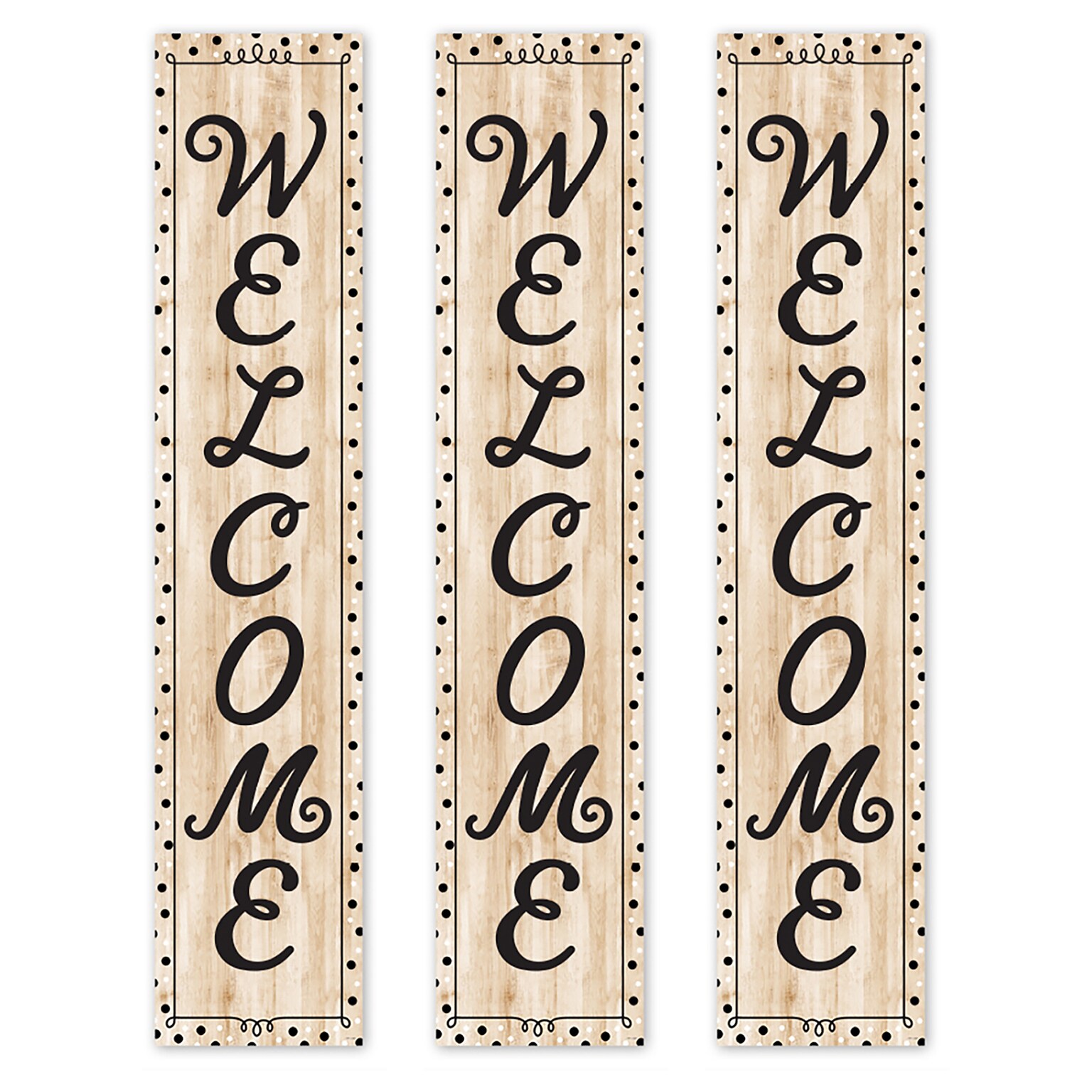 Creative Teaching Press Black, White, and Wood Welcome Banner, 3/Pack (CTP10937-3)