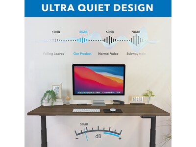 Mount-It! Ultimate 55"W Electric Rectangular Adjustable Standing Desk, Adrift/Black (MI-18080)