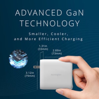 Kensington 140W USB-C GaN 4-Port Charger for Laptops & Mobile Devices, White (K38102NA)