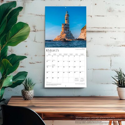 2026 BrownTrout World's Greatest Lighthouses 12" x 12" Monthly Wall Calendar (9798330704385)