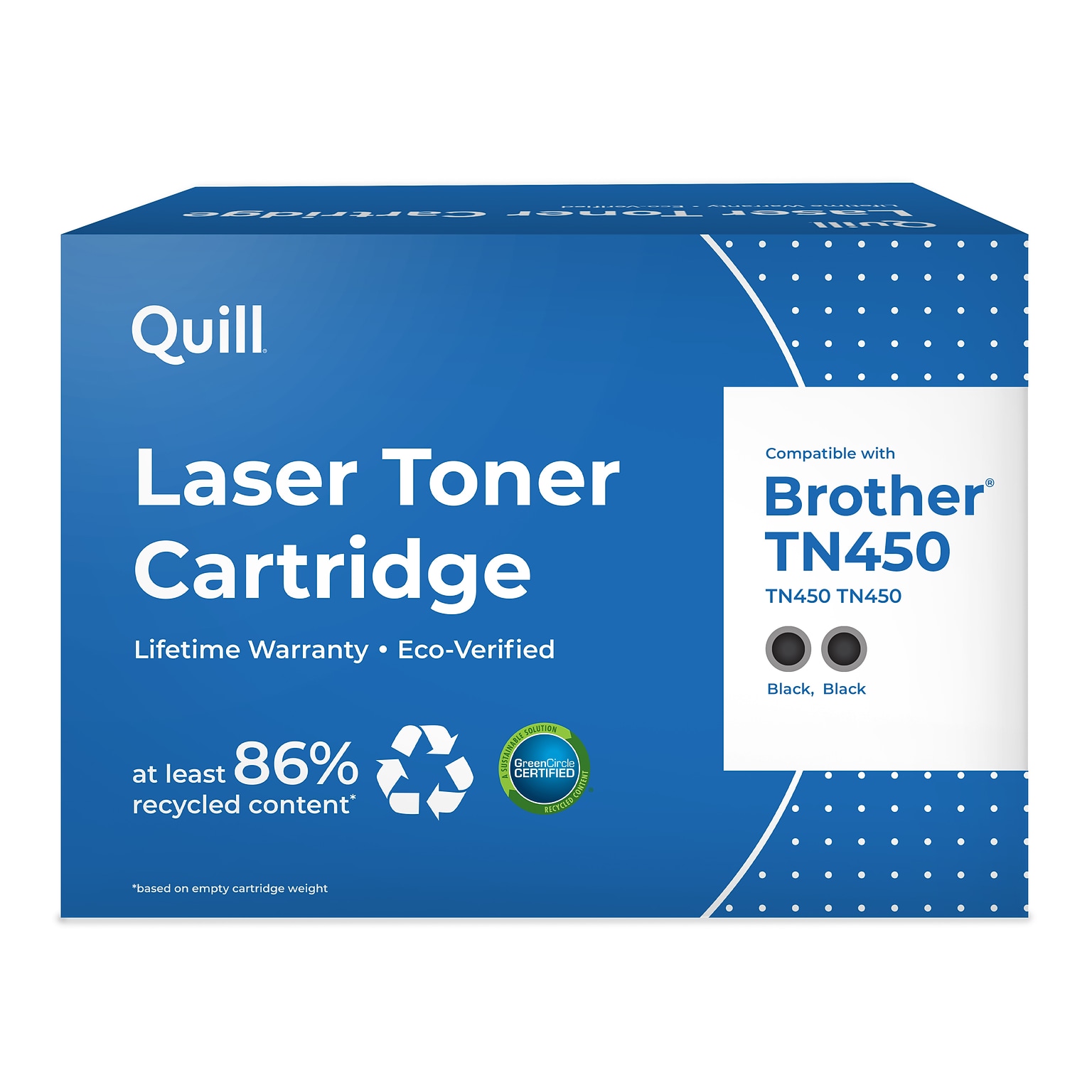 Quill Brand® Remanufactured Black High Yield Toner Cartridge Replacement for Brother TN-450 (TN450), 2/Pack (Lifetime Warranty)