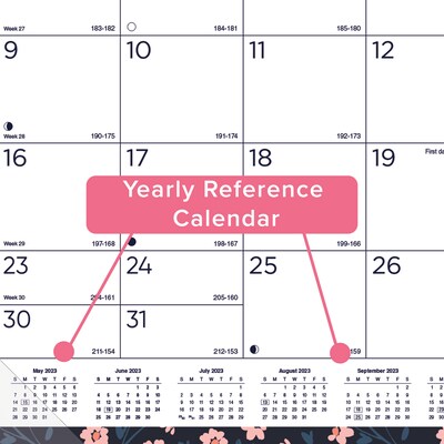 2026-2027 Blueline Colorful Blossom 22" x 17" Academic Monthly Desk Pad Calendar (CA1716BD-27)
