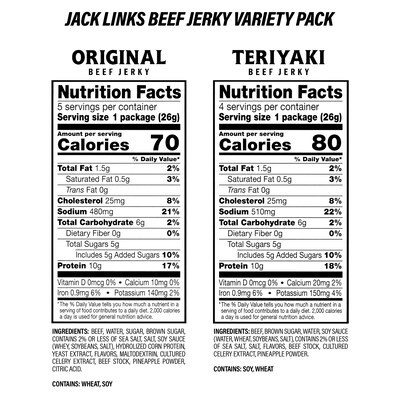 Sunchips Multigrain Chips Variety Pack & Jack Links Beef Jerky Variety Pack, 2/Pack (600-04175)