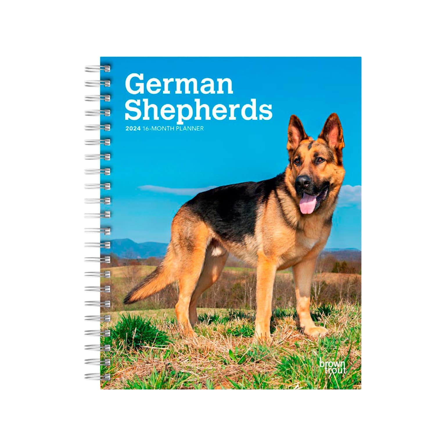 2024 BrownTroutGerman Shepherds 6 x 7.75 Weekly & Monthly Engagement Planner, Multicolor (9781975468750)