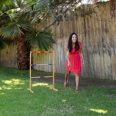 YardGames Wooden Double Ladder Toss Set Yard Game, Assorted Colors (LADDER-07)