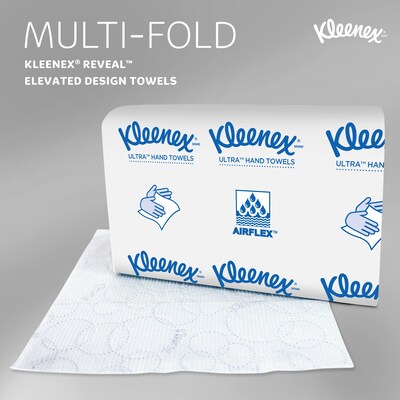 Kleenex Reveal Multifold Paper Towels, 2-Ply, White, 150 Sheets/Pack, 16 Packs/Carton (46321)