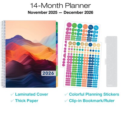 2026 Global Printed Products Mountain Majesty 8.5 x 11 Weekly & Monthly Planner, Paperboard Cover (NRY26-LAMF-74)