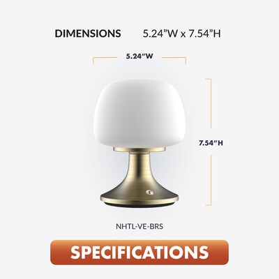 Newhouse Lighting Verona Cordless and Rechargeable Table Lamp, Brass (NHTL-VE-BRS)