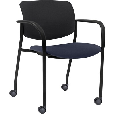 Lorell Advent Mobile Stack Chairs, Dark Blue, 2/Carton (LLR83115A204)