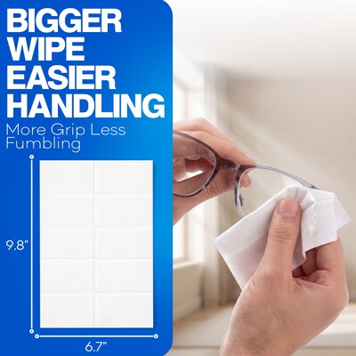 ProHeal XXL Lens Wipes, 9.8 x 6.7 Eye Glasses Cleaner Wipes for Lenses & Display Screens, 250 Count (PH-16004H)