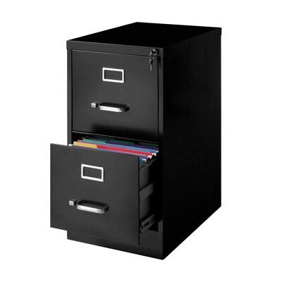 Quill Brand® 2-Drawer Vertical File Cabinet, Locking, Letter, Black, 22D (22335D)