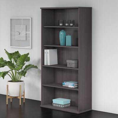 Bush Business Furniture Studio C 73H 5-Shelf Bookcase with Adjustable Shelves, Storm Gray Laminate
