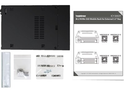 Icy Dock ToughArmor M.2 PCIe 4.0 NVMe SSD Enclosure for External 3.5" Drive Bay, Black (MB834MK-B V2)