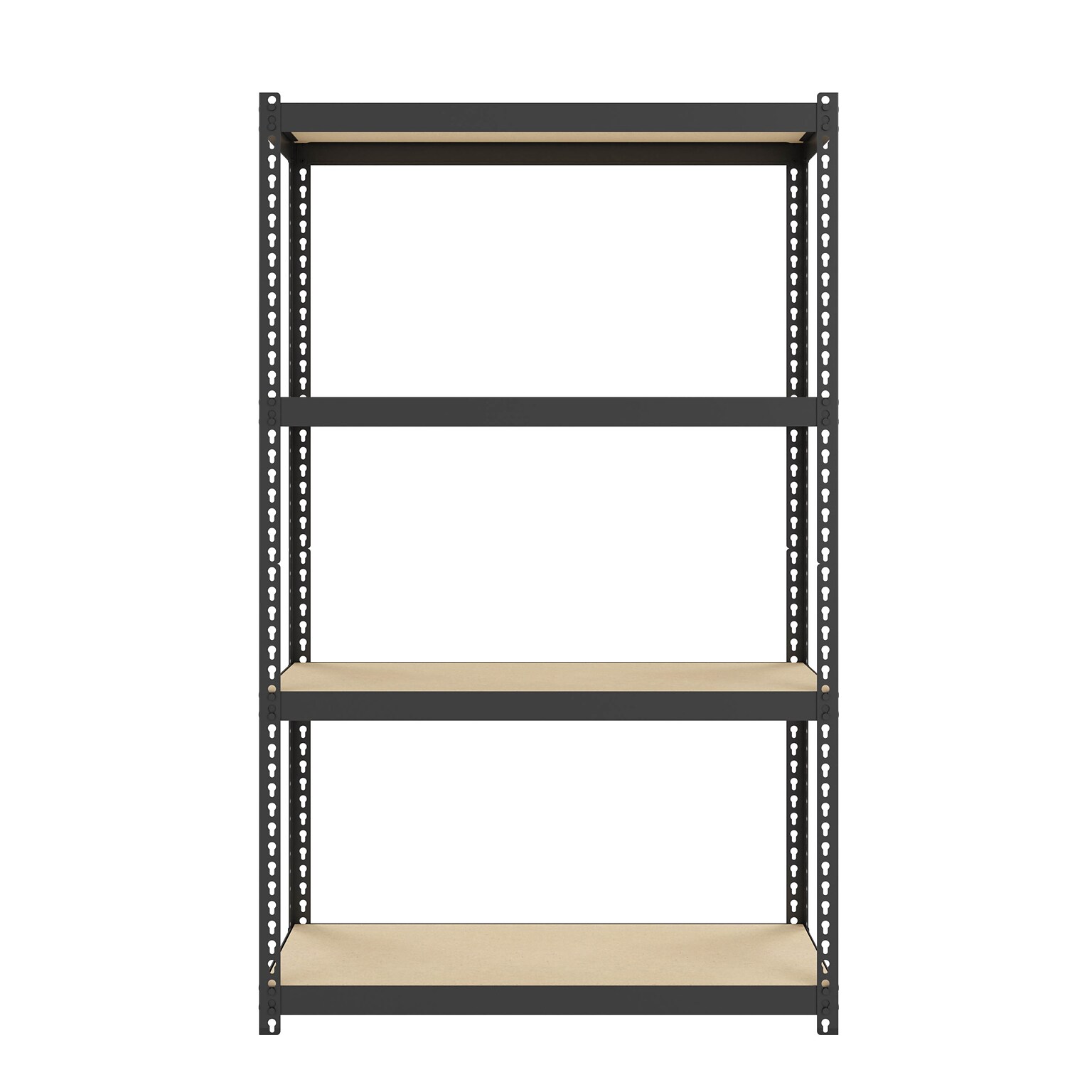 Space Solutions 1000 Riveted Steel Shelving 4-Shelf Unit, 12 x 30 x 48, Black (22540)