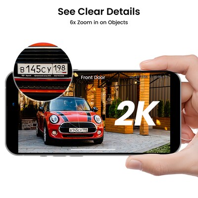 aosu 2K QHD 3.0-MP Outdoor Dual-Band Wireless AI-Smart Solar Security 2-Camera Kit w/HomeBase Recorder, White (C9C3CA11)