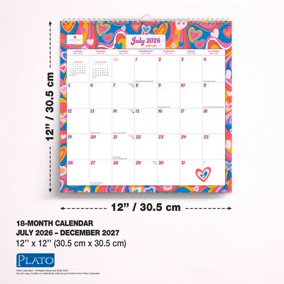 2026-2027 Plato House of Turnowsky 12" x 12" Academic Monthly Wall Calendar (9798330708208)