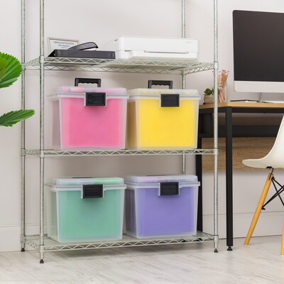 IRIS WeatherPro Portable File Box, Letter Size, Clear, 4/Carton (110351CT)