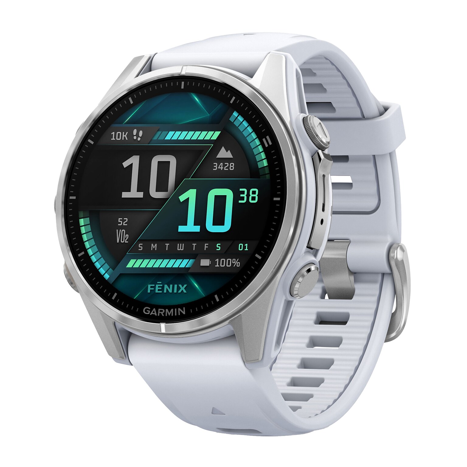 Garmin fenix 8 AMOLED Multisport GPS Smartwatch, Stainless Steel & Whitestone, 43mm (GRM0290300)