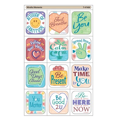 Trend Enterprises Mindful Moments Tear & Share Stickers, Multicolored, 60/Pack, 6/Packs/Bundle (T-47409-6)