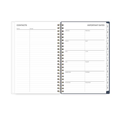 2027 Blue Sky Ashlyn 5" x 8" Calendar Year Weekly & Monthly Standard Planner, Plastic Cover, Navy (143958-27)